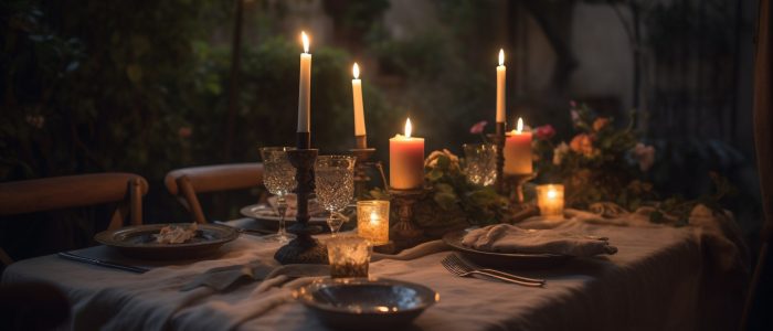 Romantic candlelight dinner
